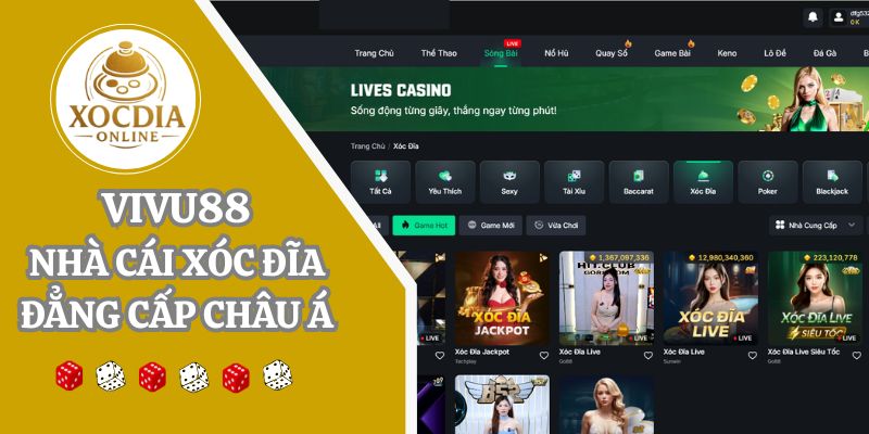 Vivu88 | Cá cược game xóc đĩa thả ga nhận tiền tỷ hấp dẫn