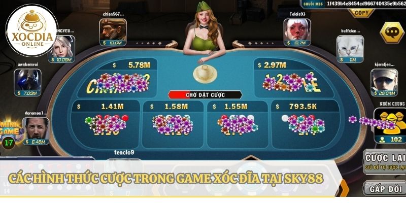 Hình thức đặt cược và tính năng trong game xóc đĩa tại SKY88
