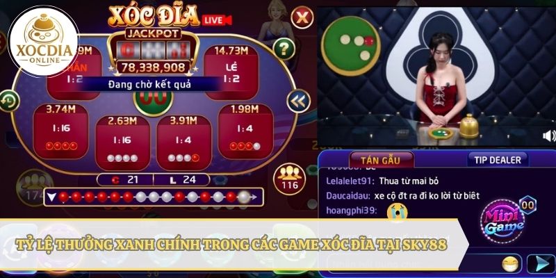 Thông tin về tỷ lệ thưởng các tựa game xóc đĩa tại SKY88