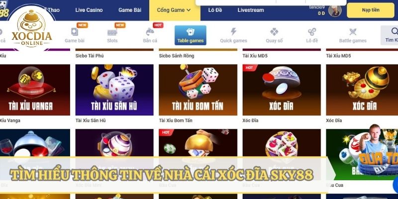 Tìm hiểu thông tin về nhà cái xóc đĩa đẳng cấp - SKY88